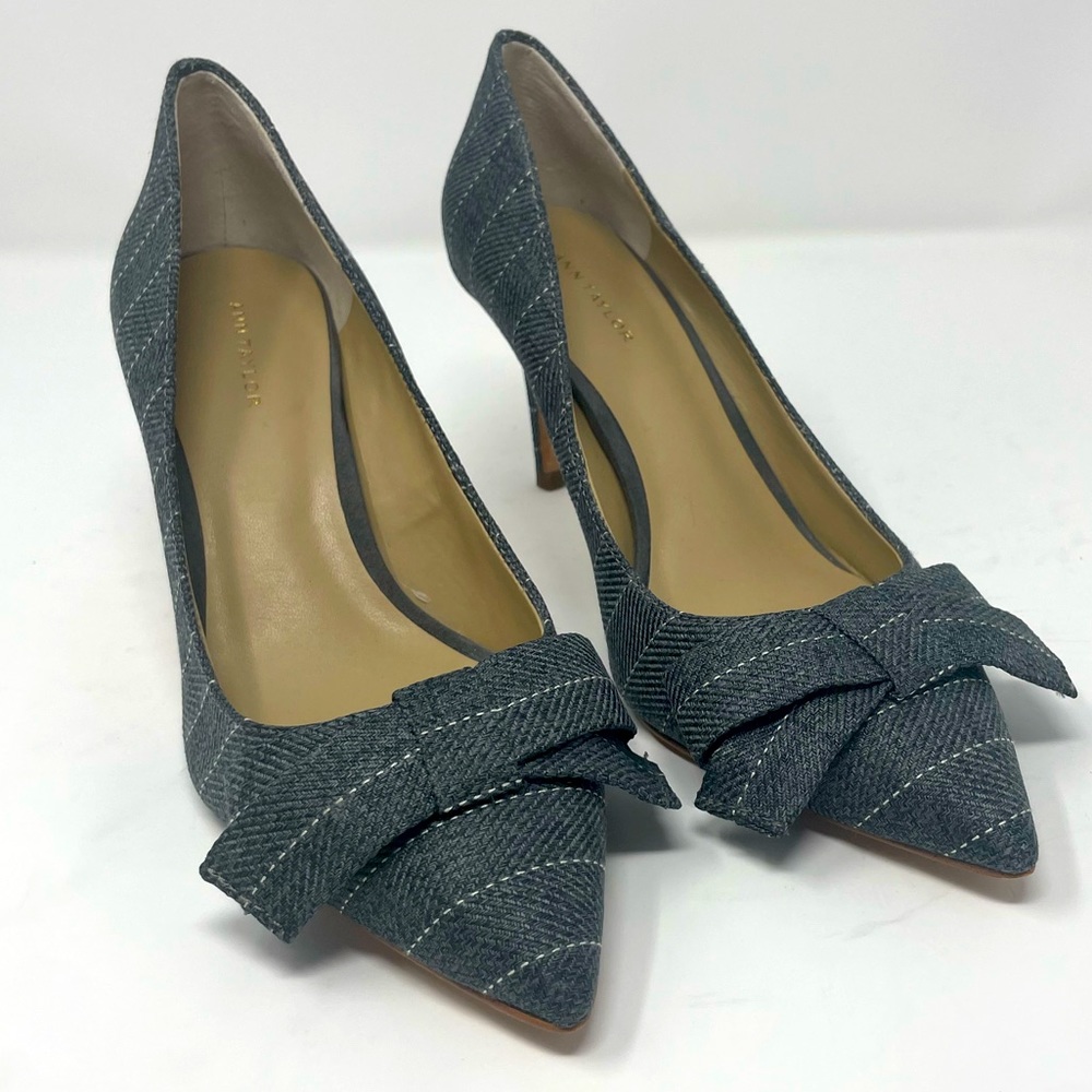 Grey and white pumps